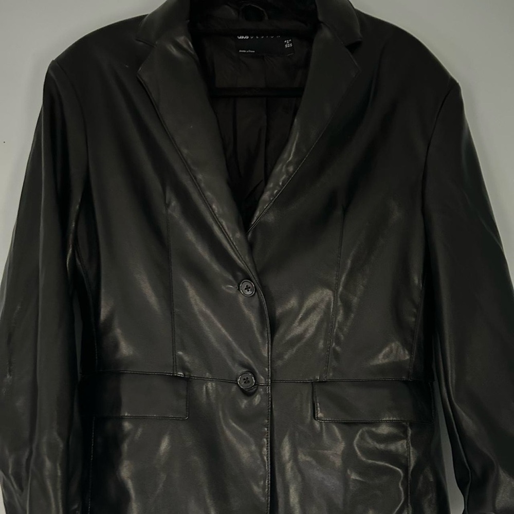 ASOS Oversized Black Leather Blazer